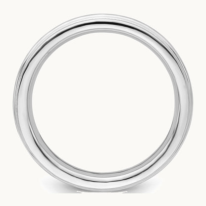 Rhodium-plated Comfort Fit Milgrain Band — photo set