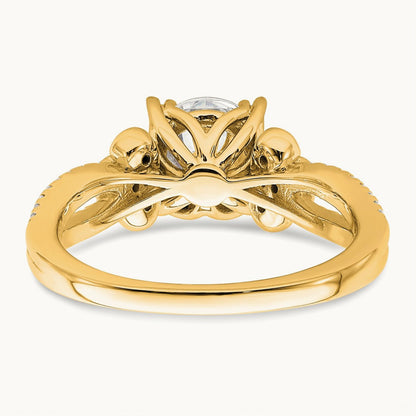 1 1/2ct Round Split Shank Semi-Mount Engage Dia Ring, 14K Gold