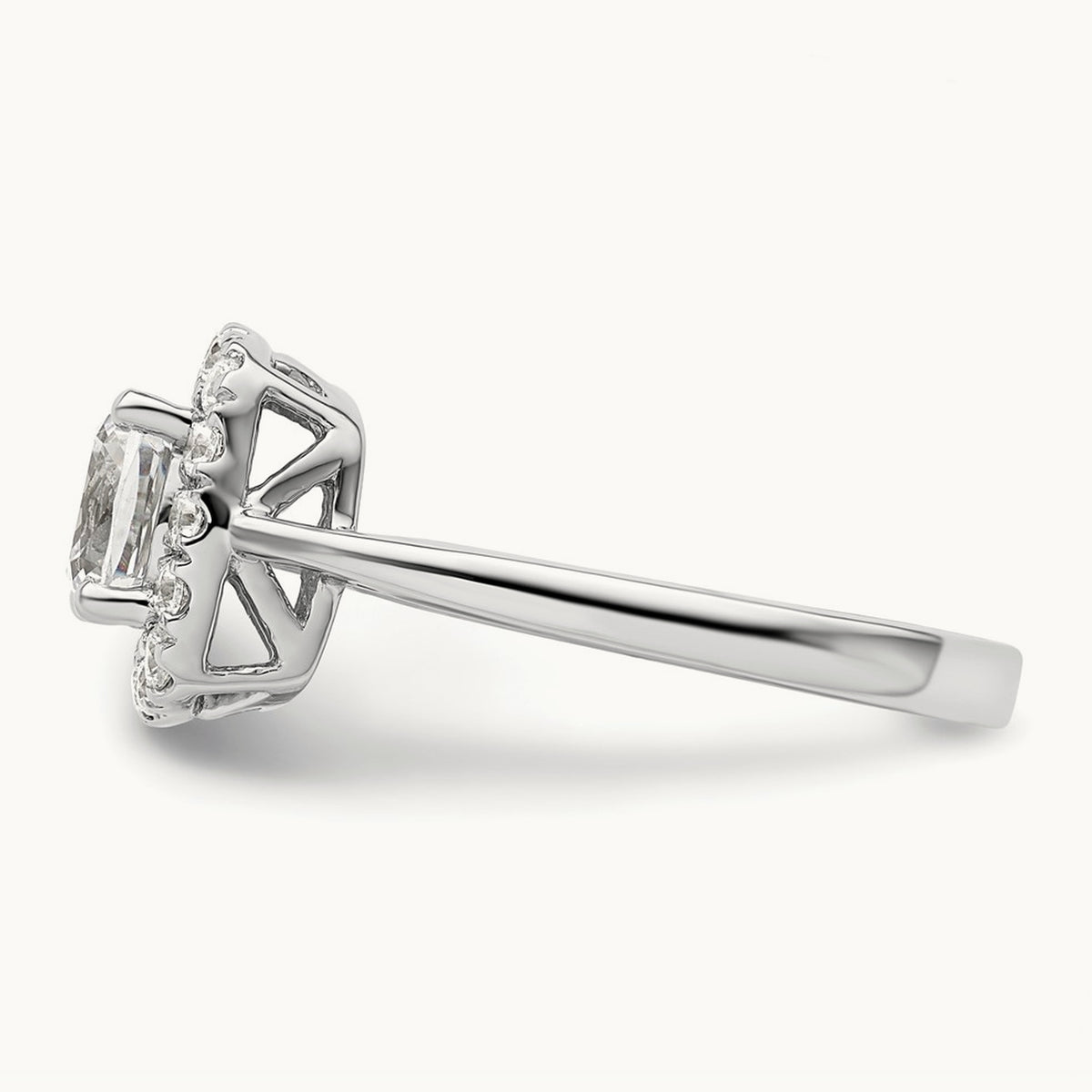 April Birthstone White Sapphire Ring, 0.25 ct tw Lab-Grown Diamond