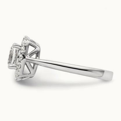 April Birthstone White Sapphire Ring, 0.25 ct tw Lab-Grown Diamond