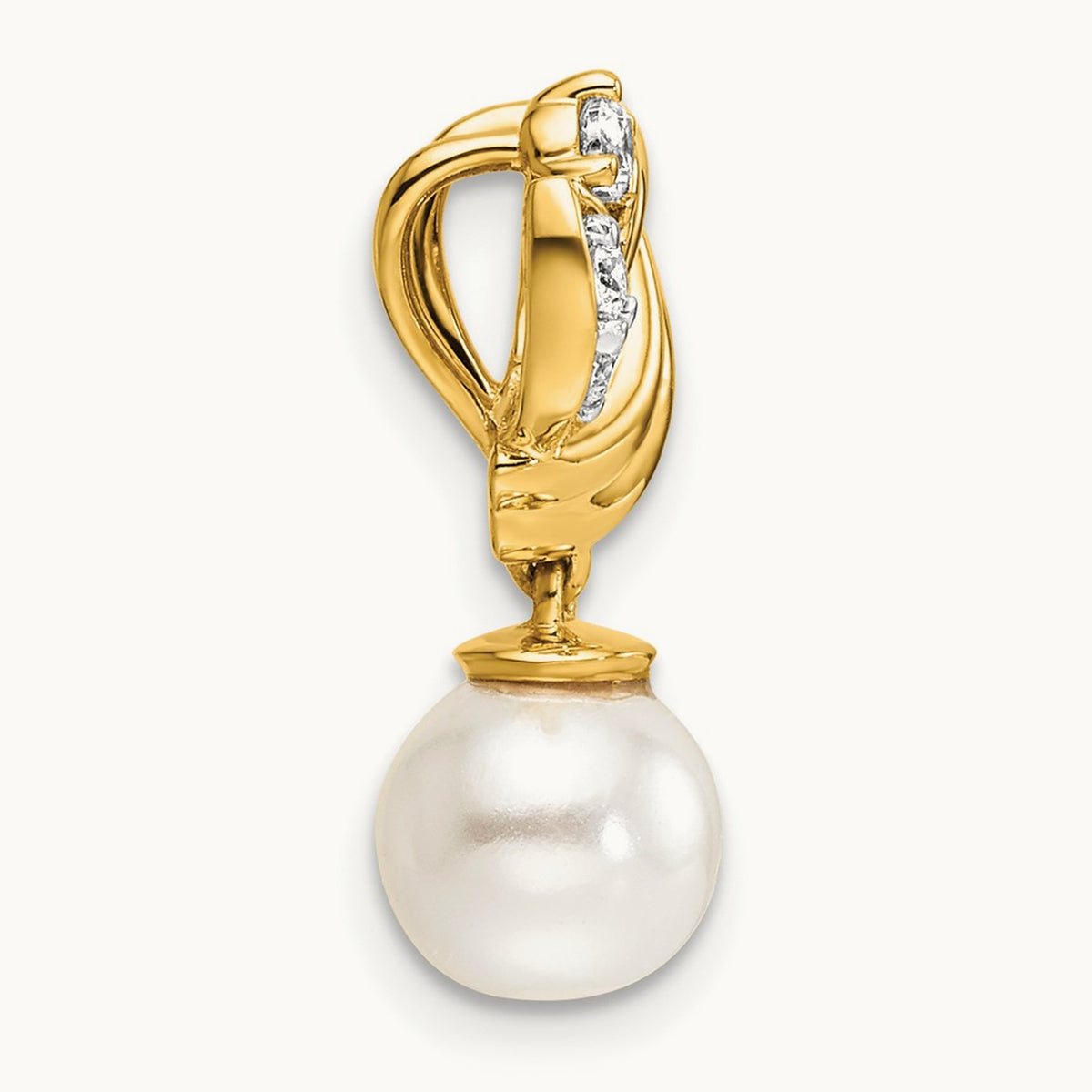 Polished Diamond and Pearl Chain Slide — photo set