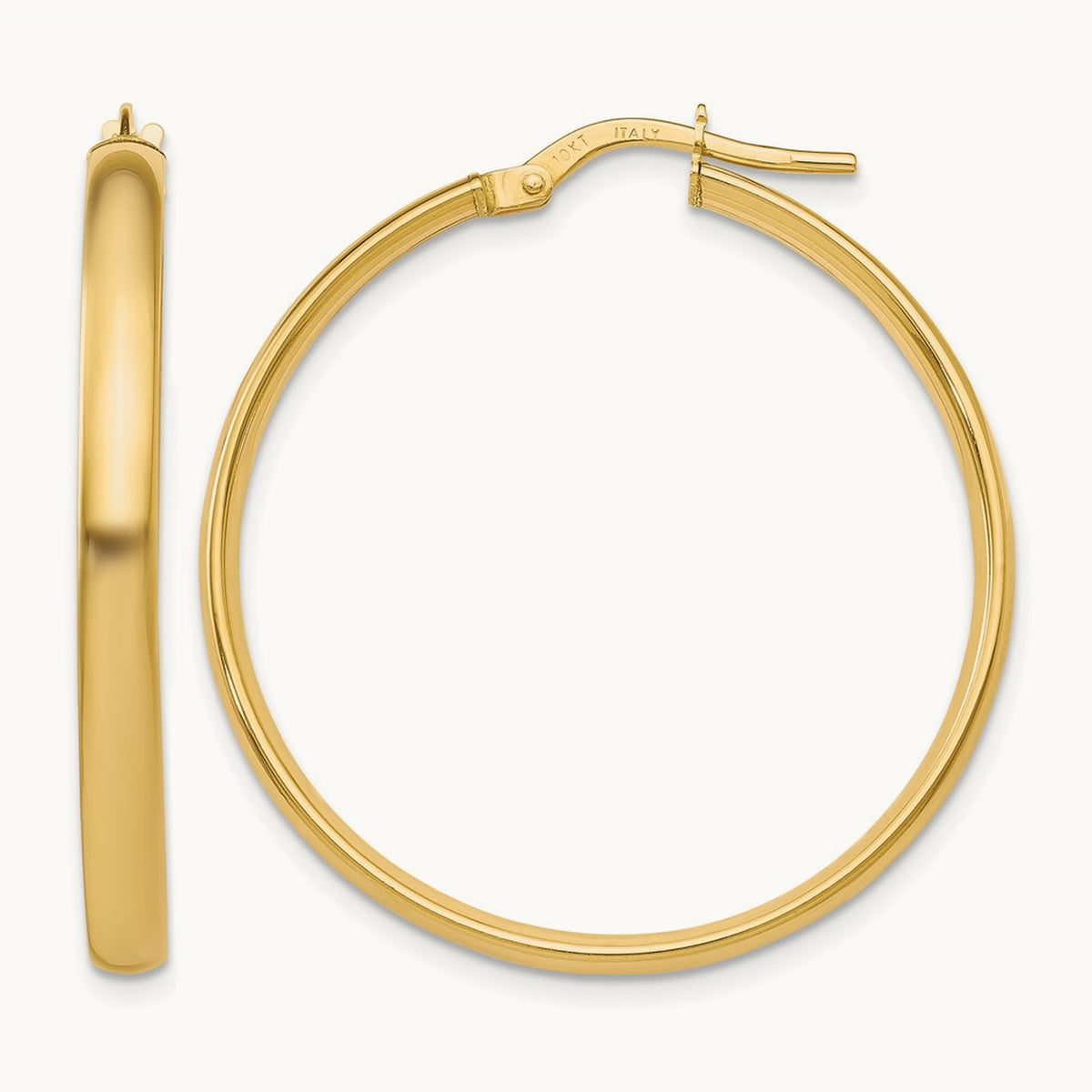Polished Hoop Earrings, 10K — Leslie's