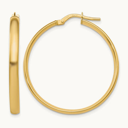 Polished Hoop Earrings, 10K — Leslie's
