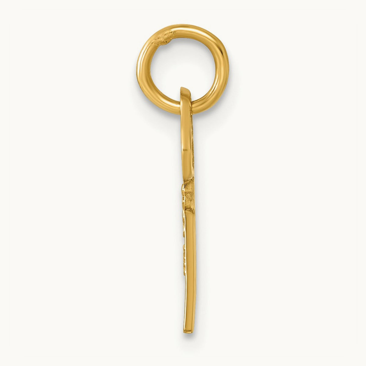 Key Initial Charm — 14K Yellow Gold, A