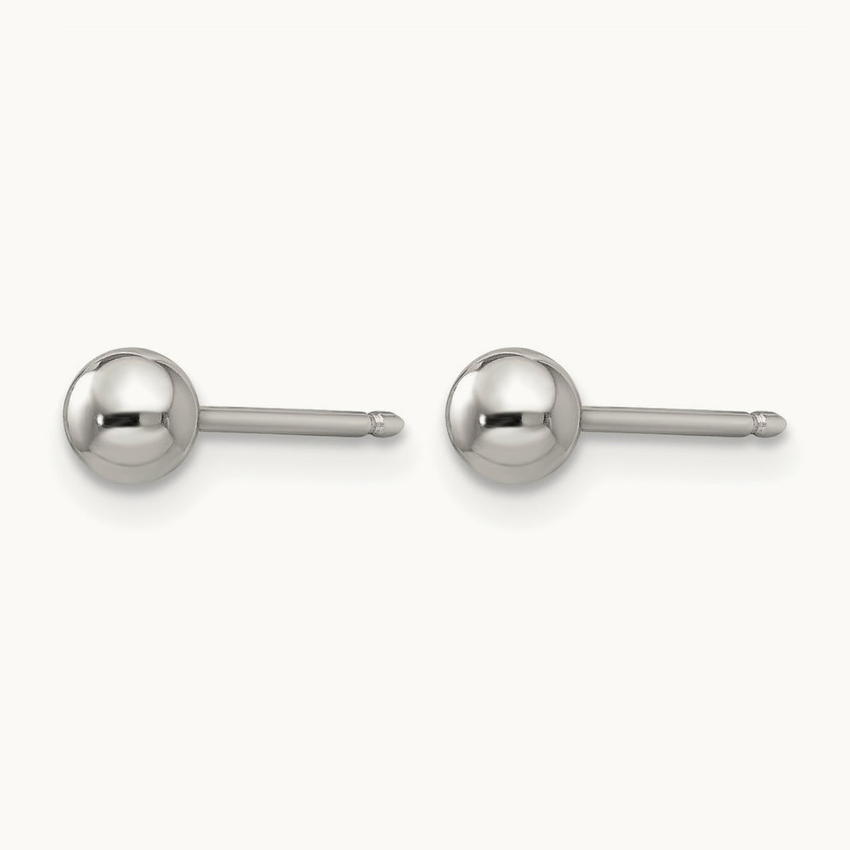 Inverness Stainless Steel Polished Ball Post Earrings — 4mm