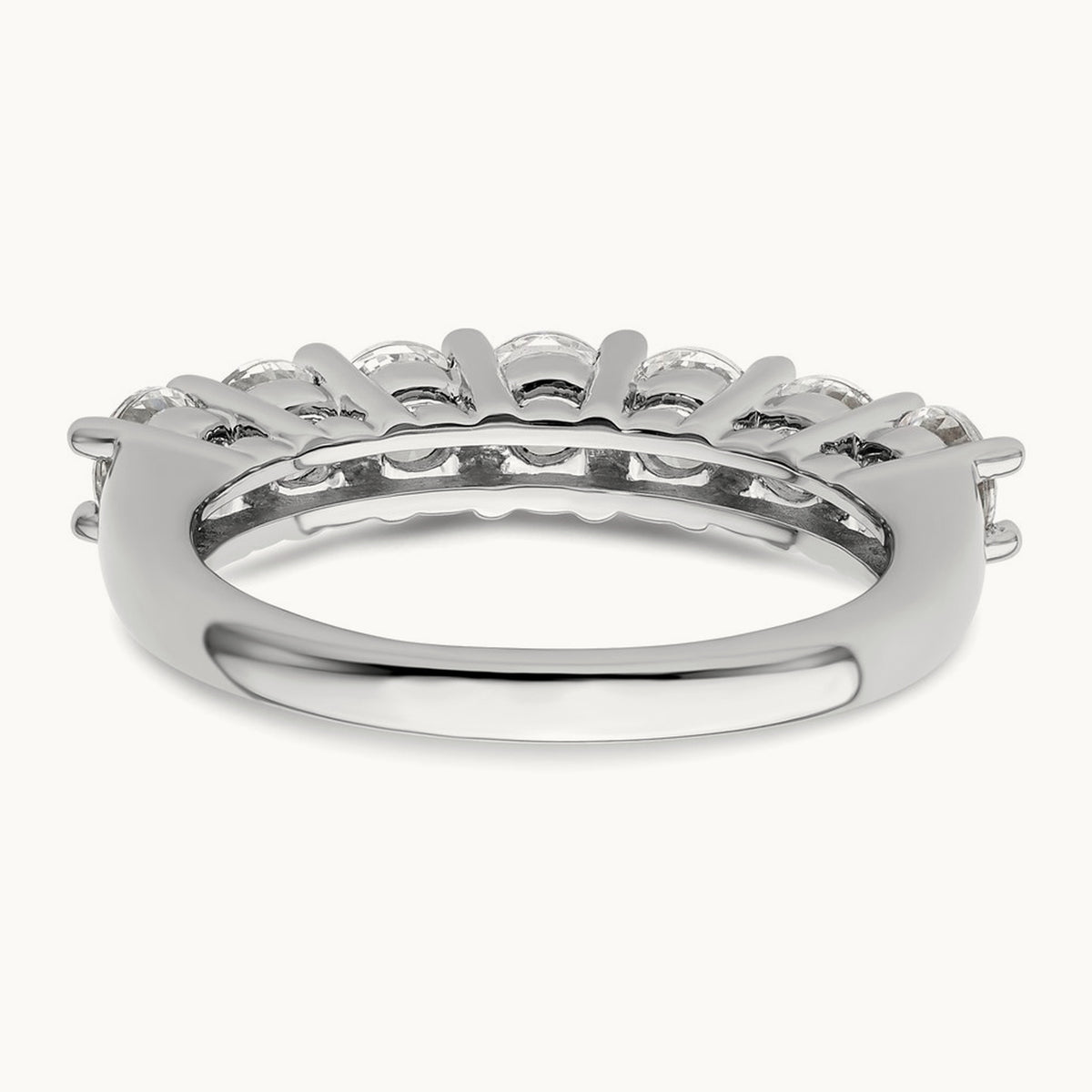7-Stone Diamond Band, 14K White Gold