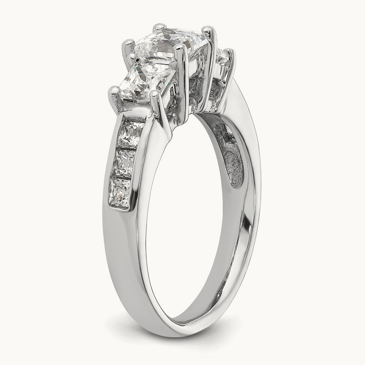 3-Stone Semi-Mount Engagement Ring, 0.10-0.25 ct tw — 2/5 ct, 14K White Gold