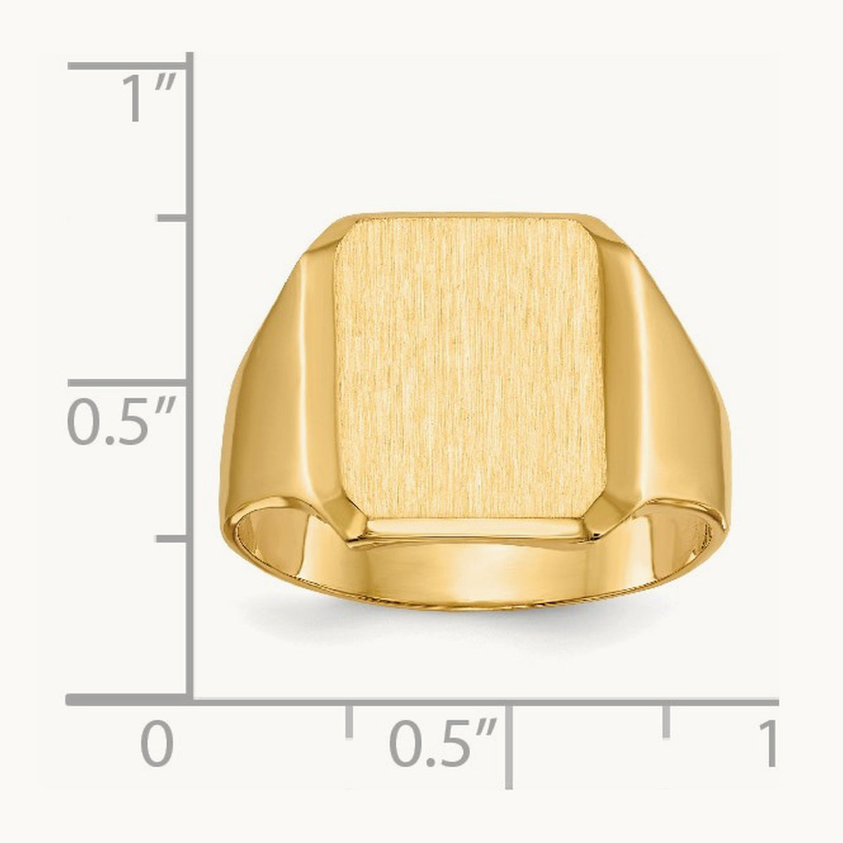 12.5x15. Closed Back Mens Signet Ring, 0mm, 14K