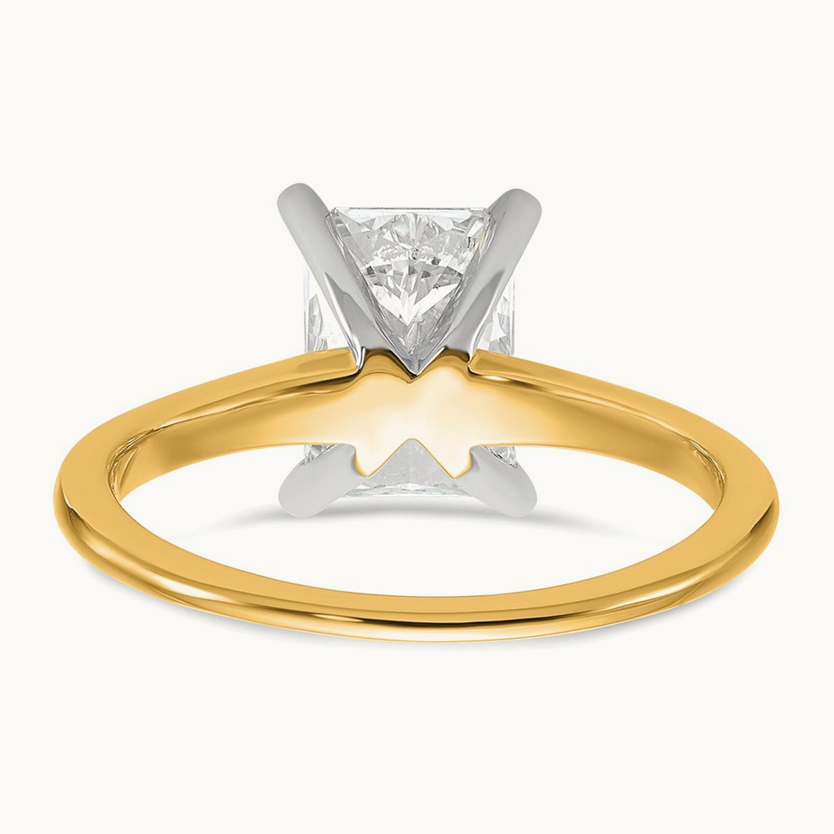 Radiant Solitaire Engagement Ring, 0.50-5.00 ct tw Lab-Grown Diamond — 1 3/4 ct, 14K Two-Tone