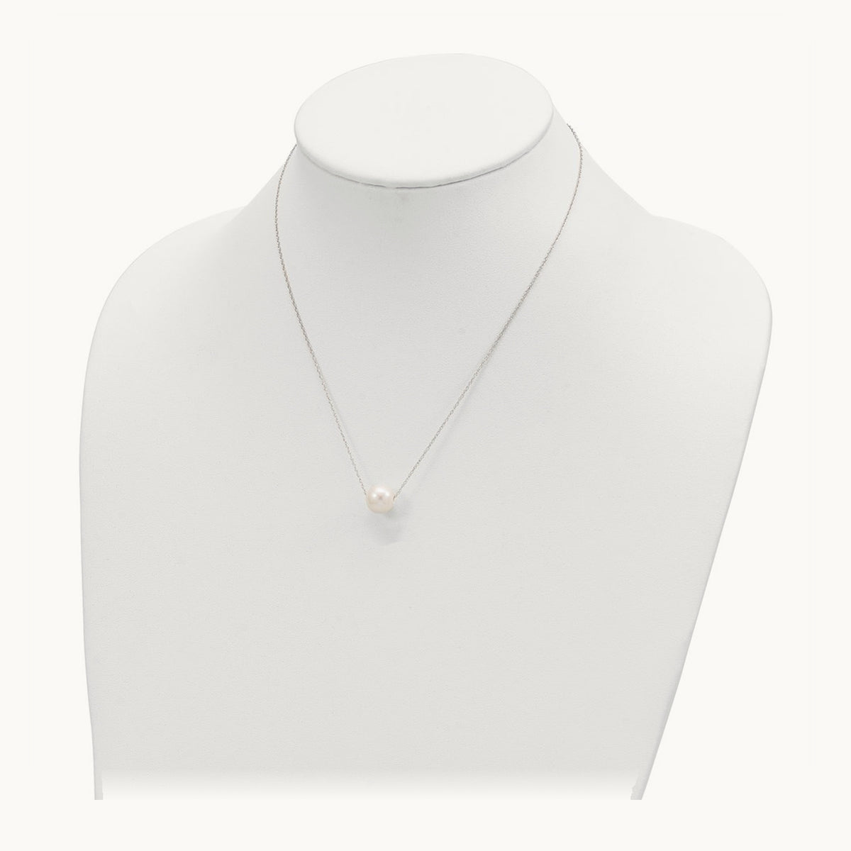10- Semi-Round Freshwater Cultured Pearl Rope Necklace — 14K White Gold
