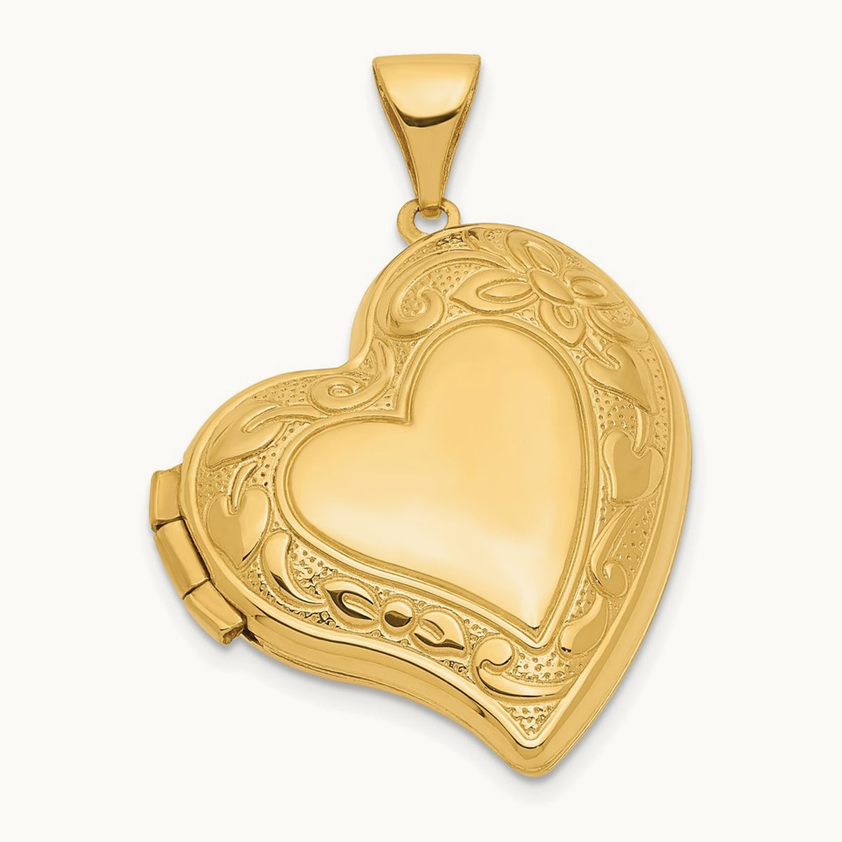 Fancy Heart Locket, 14K