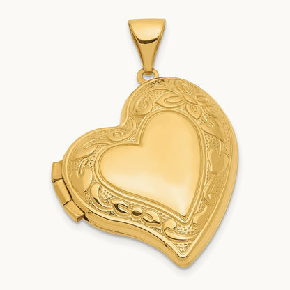 Fancy Heart Locket, 14K