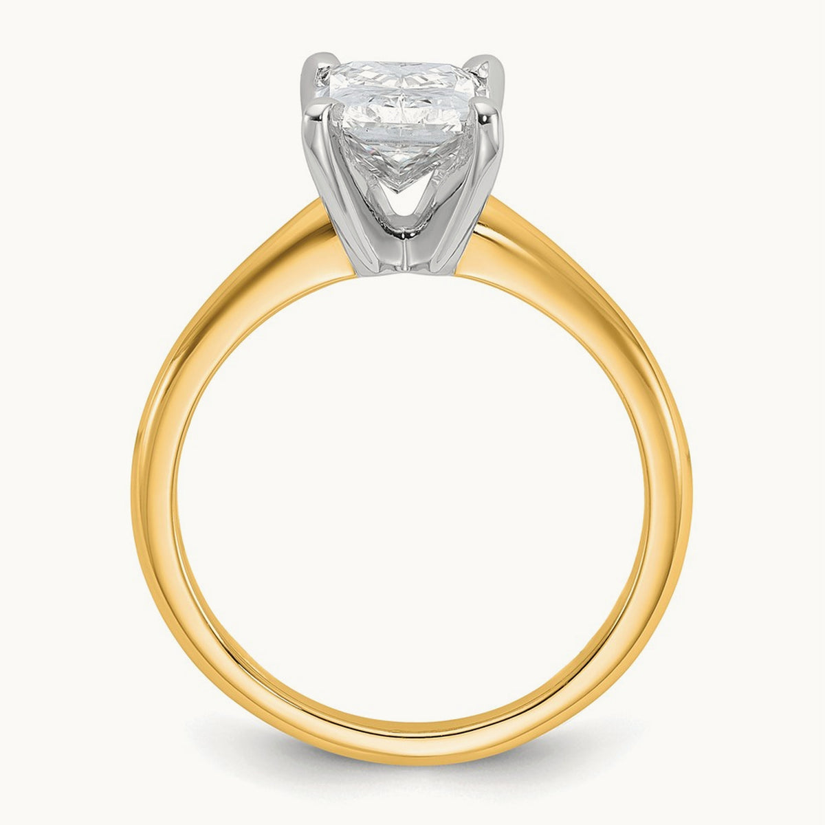 Radiant Solitaire Engagement Ring, 0.50-5.00 ct tw Lab-Grown Diamond — 2 ct, 14K Two-Tone