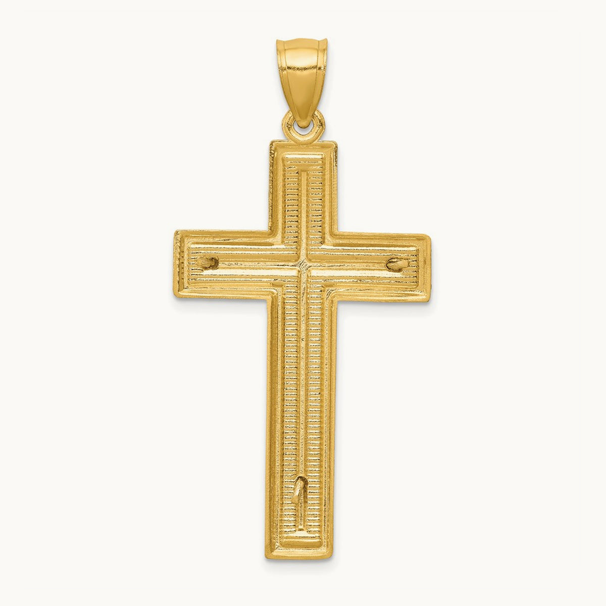Diamond-cut Latin Crucifix Pendant, 14K Two-tone
