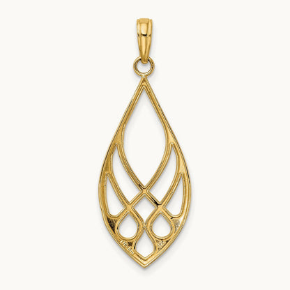 Celtic Knot Teardrop Charm, 14K
