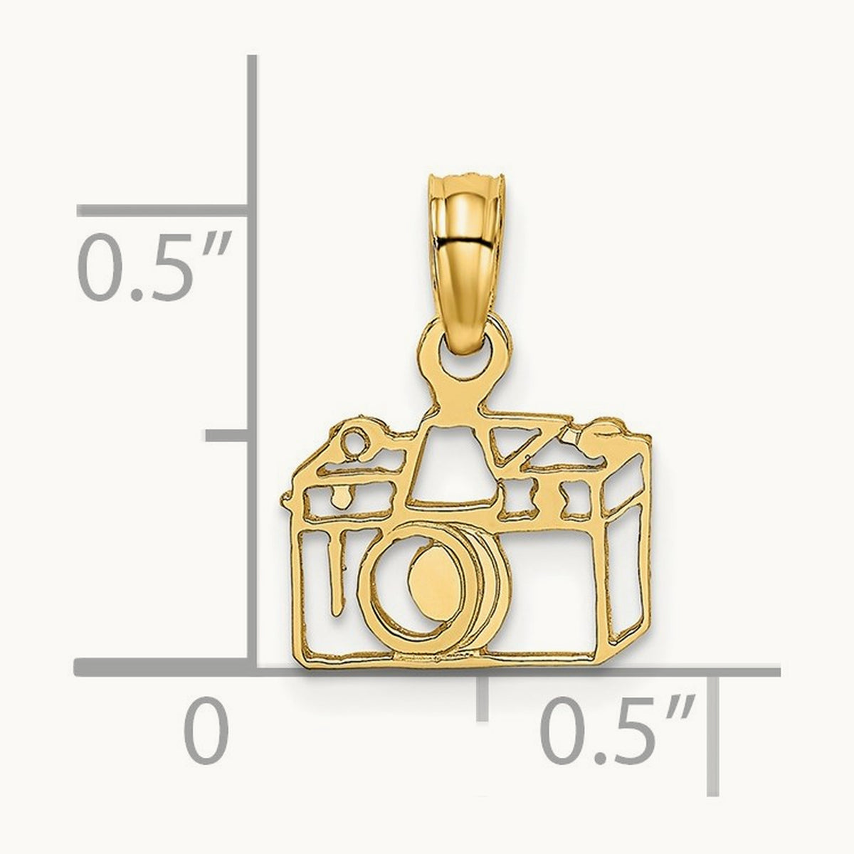 Flat Cut-Out Camera Charm, 14K