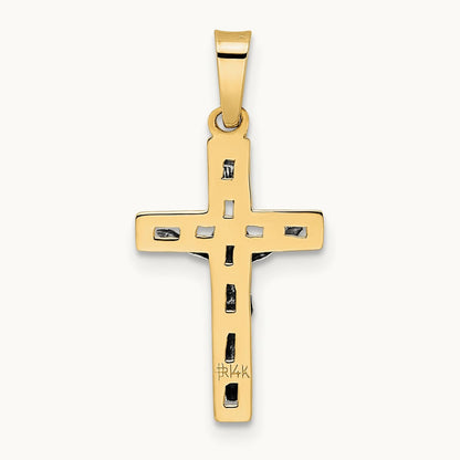 Polished Solid INRI Crucifix Pendant — 24.2mm
