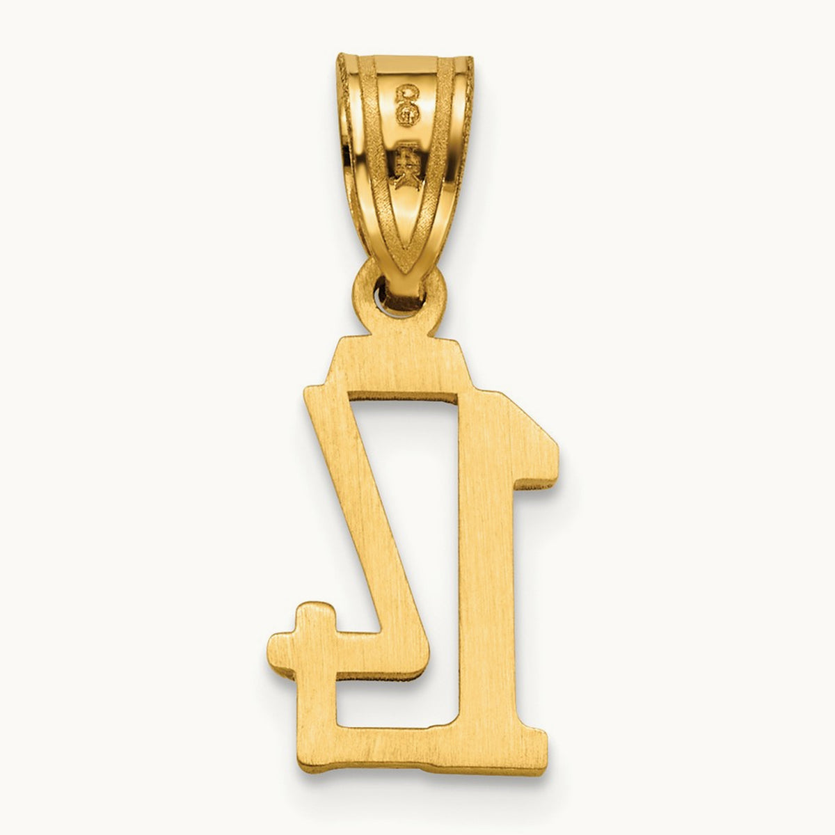 Polished Number 14 Pendant, 14K