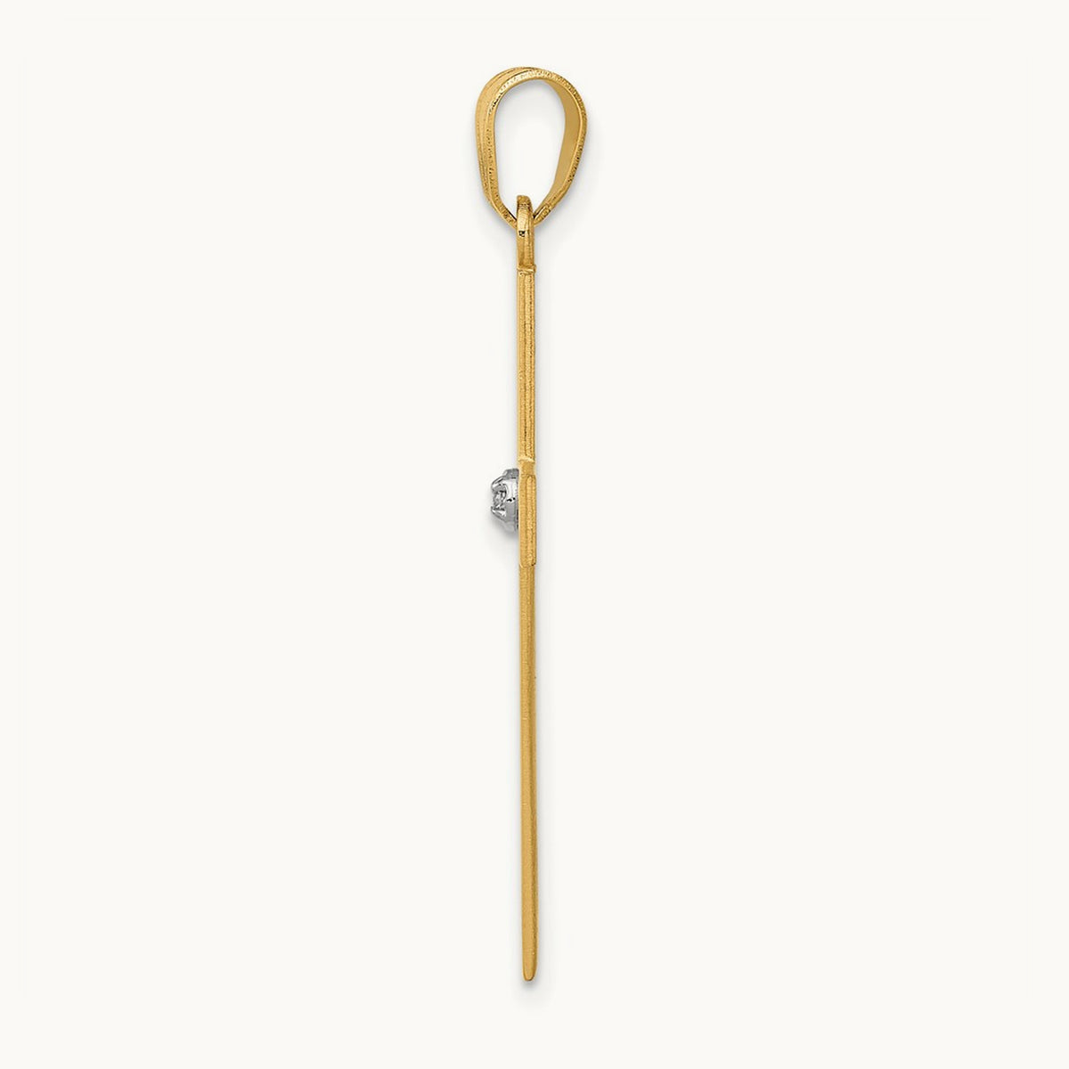 Polished .02ct. Diamond Cross Pendant, 14K