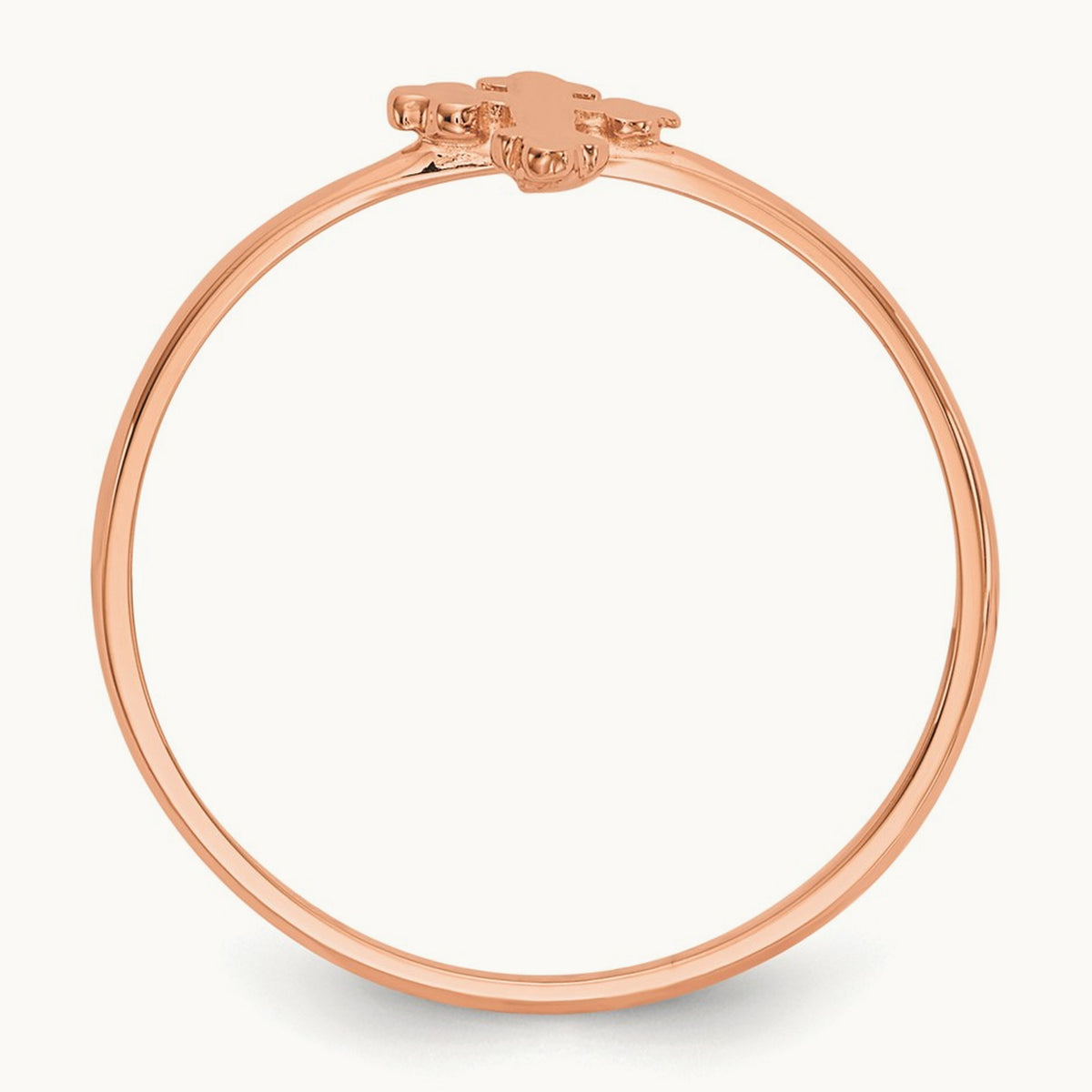 Polished Cross Ring — 14K Rose Gold