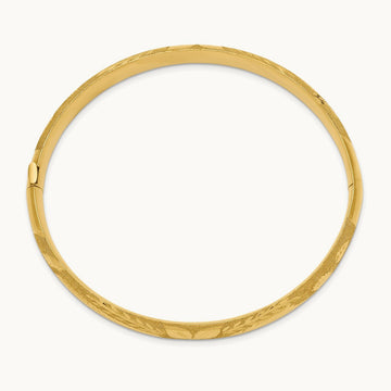 5/16 Laser Cut Hinged Bangle Bracelet, 14K