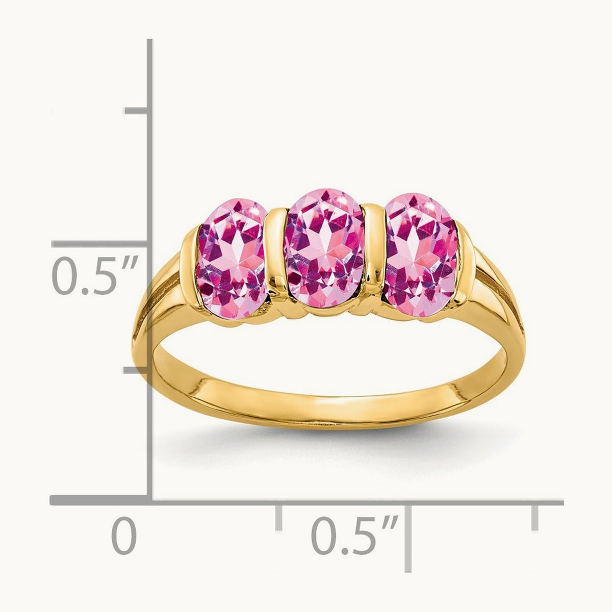 6x4mm Oval Pink Sapphire ring, 14K