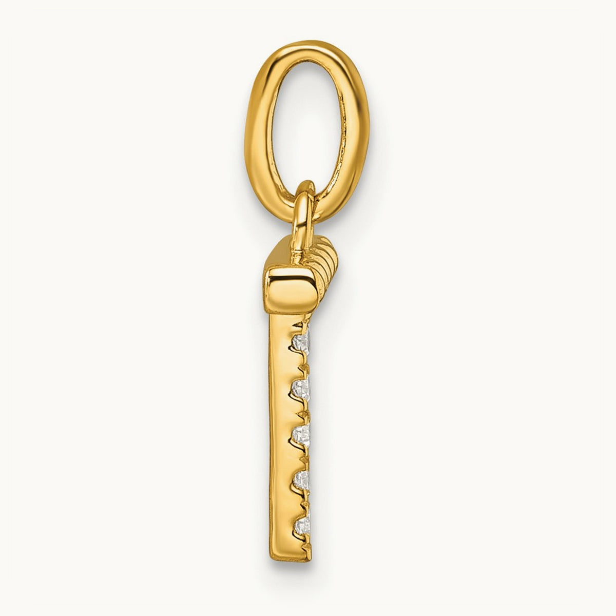 Twisted Diamond Charm — 14K Yellow Gold, T