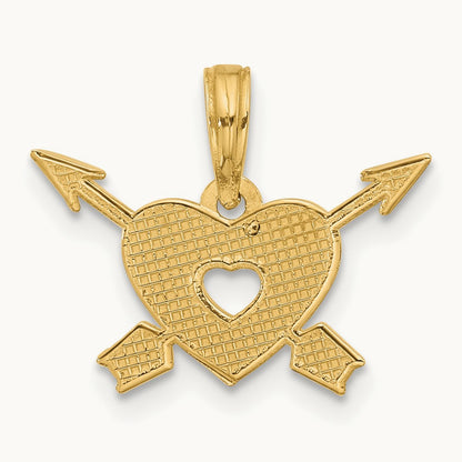 Polished Heart and Arrows Charm, 14K