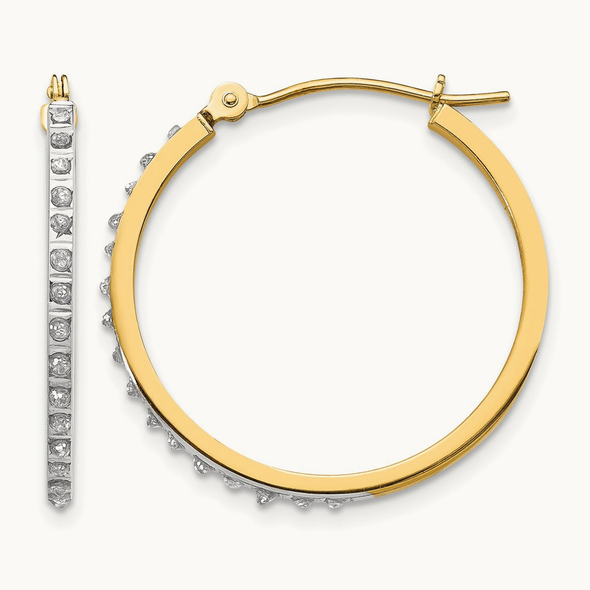 Diamond Fascination Diamond Dust/Accent Hoop Earrings, 14K