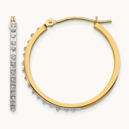 Diamond Fascination Diamond Dust/Accent Hoop Earrings, 14K