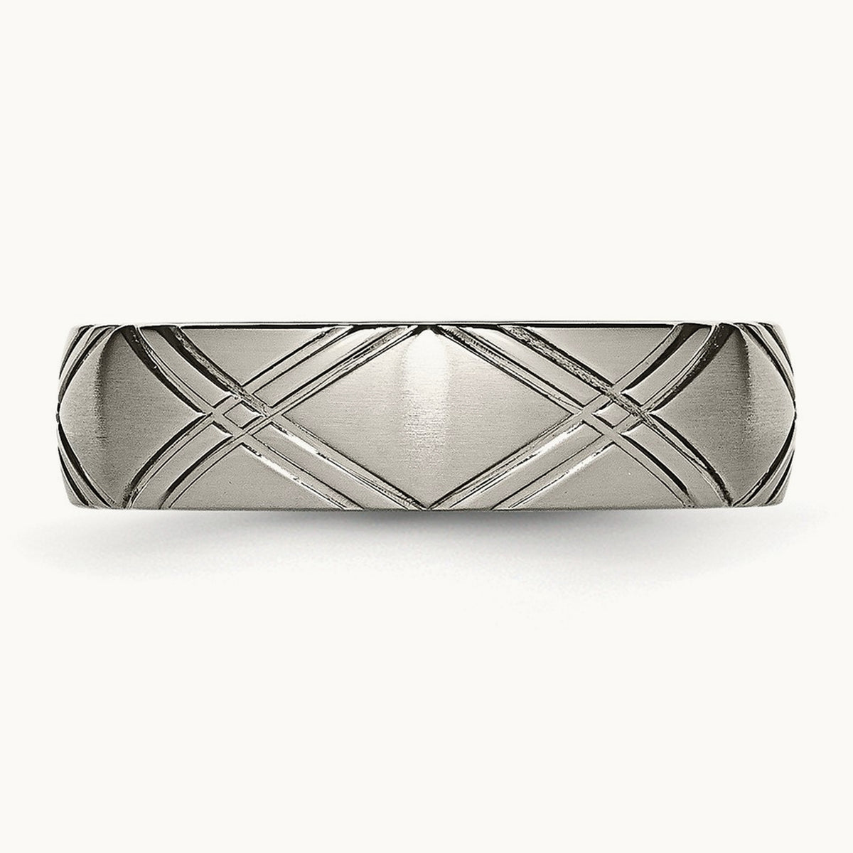 Brushed and Polished Criss-cross Design Band — photo set