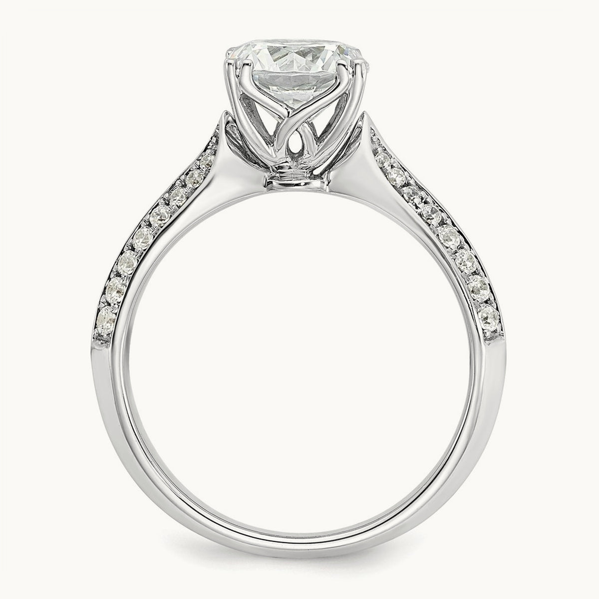 Round Semi-Mount Engagement Ring — 1 1/2 ct, 7