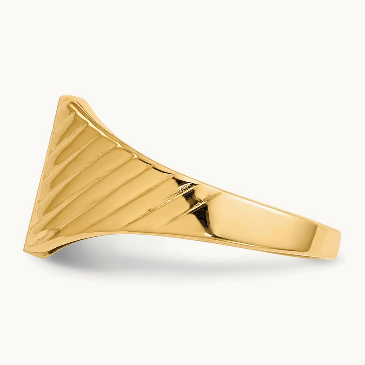 8.0x9. Open Back Signet Ring, 5mm, 14K