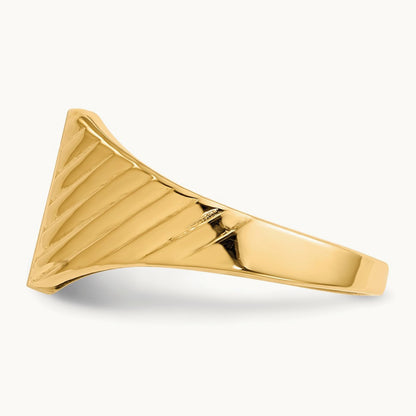 8.0x9. Open Back Signet Ring, 5mm, 14K