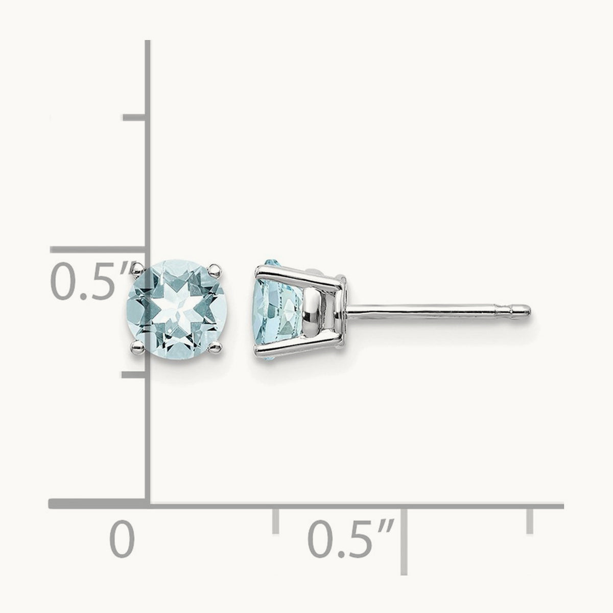 Aquamarine Earrings, 14K White Gold