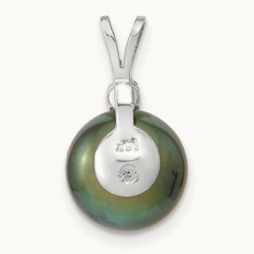 WG 10- Round Saltwater Cultured Tahitian Pearl .05ct Dia. Pendant, 14K
