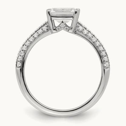 East West Emerald Semi-Mount Engagement Ring, 1.00 ct tw