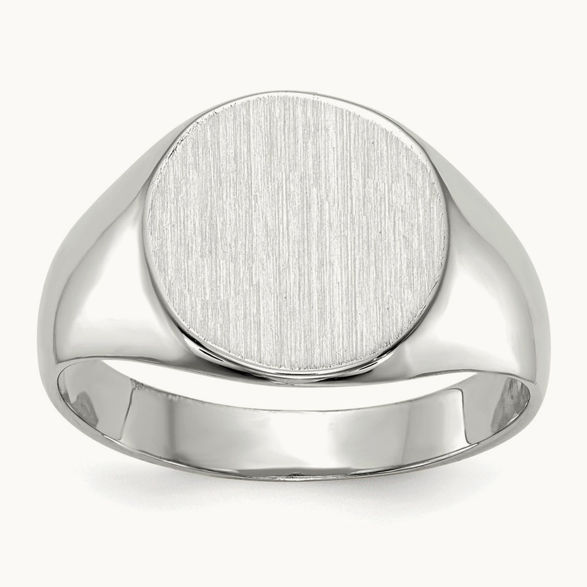 10.5x10. Closed Back Signet Ring, 5mm, 14K White Gold