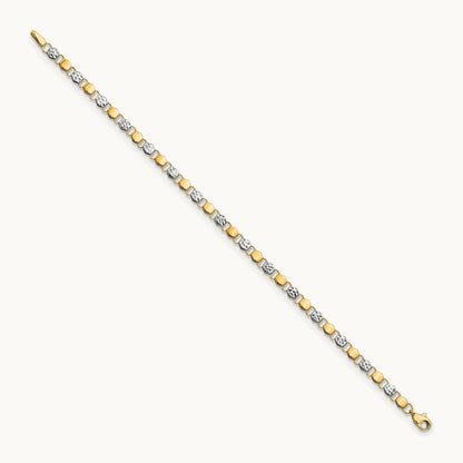 D/C Fancy 7.5in Bracelet, 14K with White Rhodium