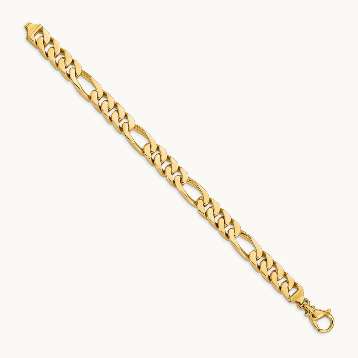 Hand Polished Fancy Link Bracelet, 9.2mm, 14K