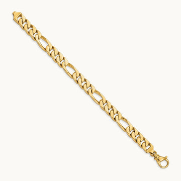 Hand Polished Fancy Link Bracelet, 9.2mm, 14K