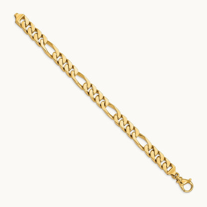 Hand Polished Fancy Link Bracelet, 9.2mm, 14K
