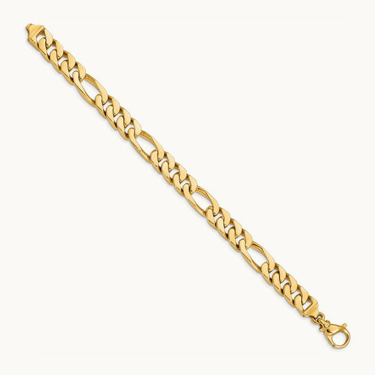 Hand Polished Fancy Link Bracelet, 9.2mm, 14K