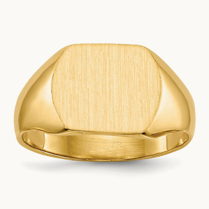 12.0x10. Closed Back Signet Ring, 5mm, 14K