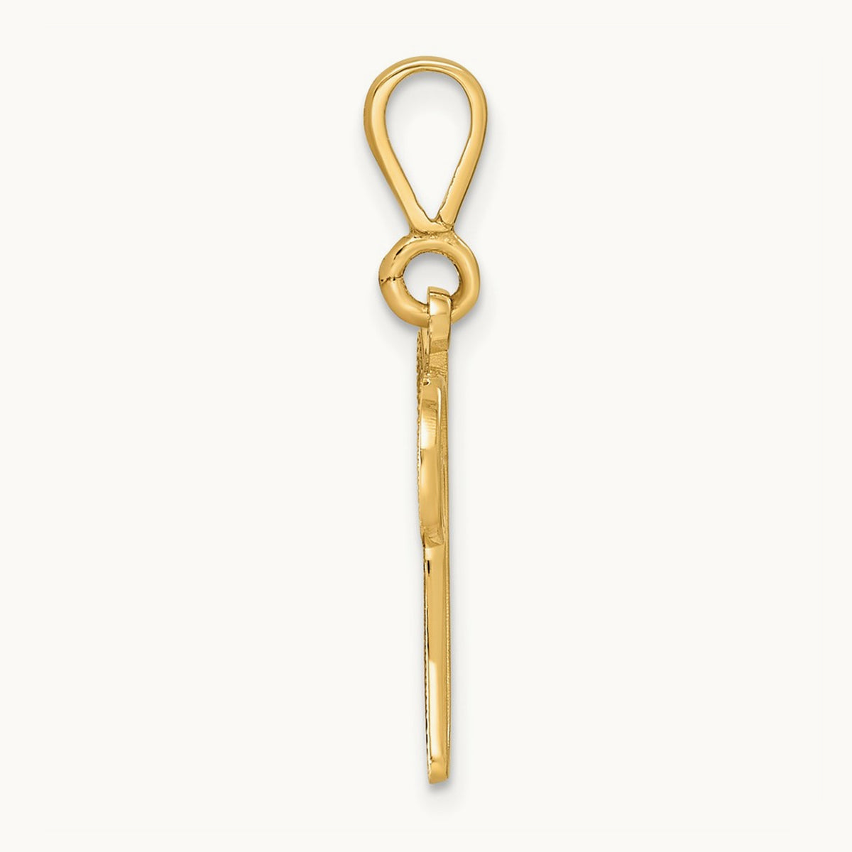 Polished Script Filigree Initial Pendant — W