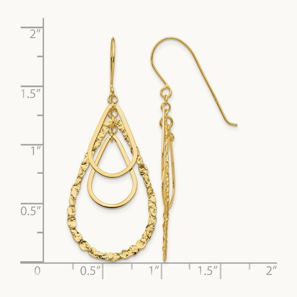 Tear Drop Earrings, 14K