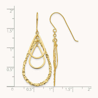 Tear Drop Earrings, 14K