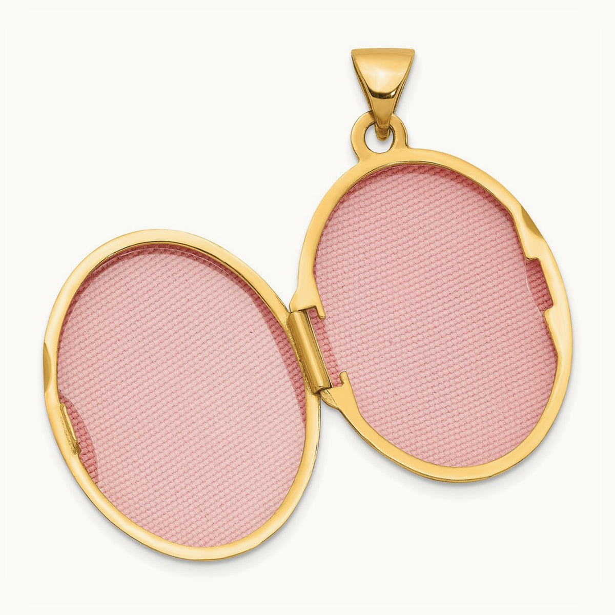 Diamond-shaped Design Oval Locket, 14K
