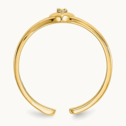 Diamond Heart Toe Ring — 14K Yellow Gold