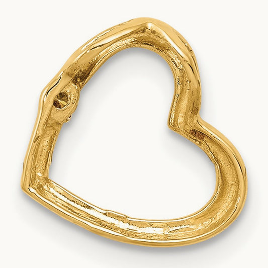 AA Diamond Heart Chain Slide, 14K